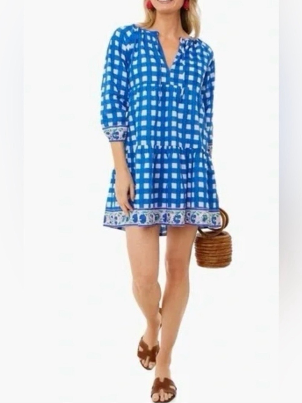 SZ Block Prints Tuckernuck Priya Dress in Gingham Plaid - small